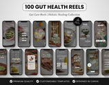 100 Gut Health Instagram Reels Templates Bundle Cover
