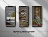 100 Gut Health Instagram Reels Templates Bundle Mockup