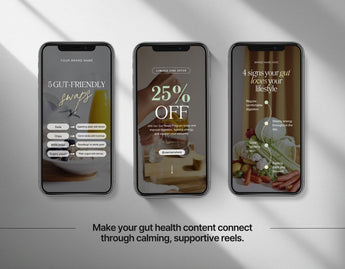 100 Gut Health Instagram Reels Templates Bundle Mockup