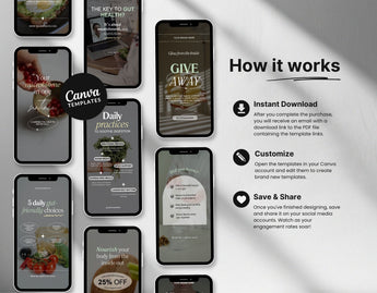 100 Gut Health Instagram Reels Templates Bundle How it works Mockup