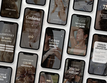 100 Hairstylist Instagram Reels Templates Bundle Phones Mockup