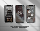 100 Hairstylist Instagram Reels Templates Bundle Mockup