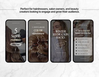 100 Hairstylist Instagram Reels Templates Bundle Mockup