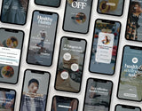 100 Health Coach Instagram Reels Templates Bundle Phones Mockup