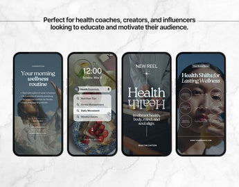 100 Health Coach Instagram Reels Templates Bundle Mockup
