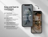 100 Health Coach Instagram Reels Templates Bundle Easy to customize Mockup