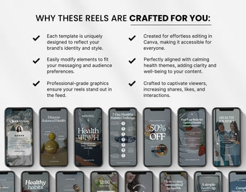 100 Health Coach Instagram Reels Templates Bundle Mockup