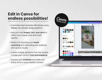 100 Health Coach Instagram Reels Templates Bundle Edit in Canva mockup