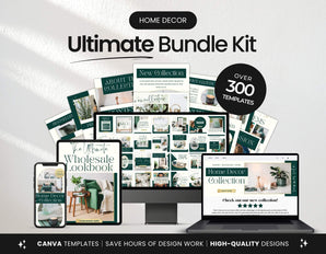 Ultimate Home Decor Social Media Templates Bundle Kit Mockup DigiPax