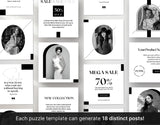 PLR MRR Instagram Puzzle Templates Bundle Posts Mockup DigiPax