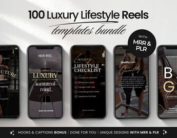 Instagram Luxury Reels Templates Bundle with PLR & MRR DigiPax