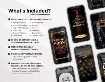 Instagram Luxury Reels Templates Bundle with PLR & MRR DigiPax