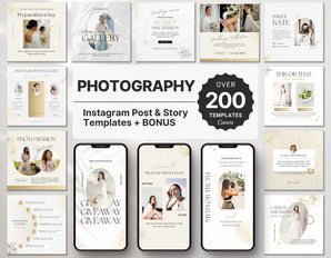 Luxury Photography Instagram Templates Bundle Kit DigiPax