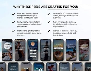 100 Luxury Travel Reels Templates Bundle DigiPax