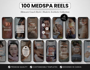 100 Medspa Instagram Reels Templates Bundle Cover