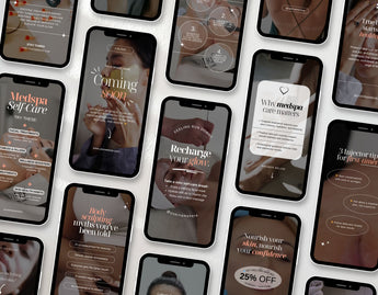 100 Medspa Instagram Reels Templates Bundle Phones Mockup