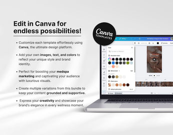 100 Medspa Instagram Reels Templates Bundle Edit in Canva mockup
