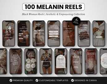 100 Melanin Instagram Reels Templates Bundle Cover