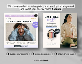 Mental Health Static Meta Ad Templates Mockup