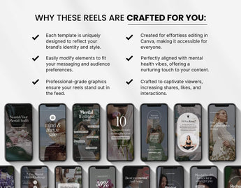 100 Mental Health Reels Templates Bundle DigiPax