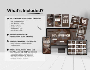 PLR MRR Mompreneur Faceless Instagram Templates Bundle DigiPax