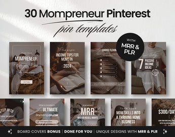 PLR MRR Faceless Mompreneur Pinterest Pin Templates Bundle DigiPax