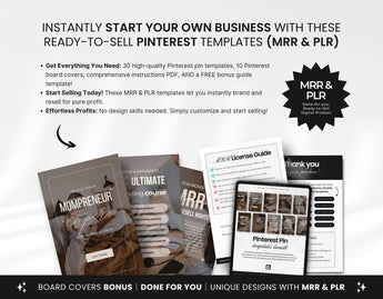 PLR MRR Faceless Mompreneur Pinterest Pin Templates Bundle DigiPax
