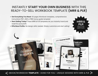 PLR MRR Workbook Template Aesthetic DigiPax