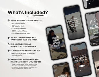 PLR MRR Instagram Faceless Reels Templates Bundle DigiPax
