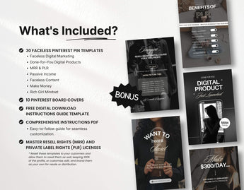 PLR MRR Faceless Mompreneur Pinterest Pin Templates Bundle DigiPax