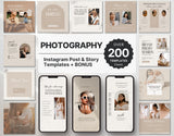 Photography Instagram Templates Bundle Aesthetic DigiPax