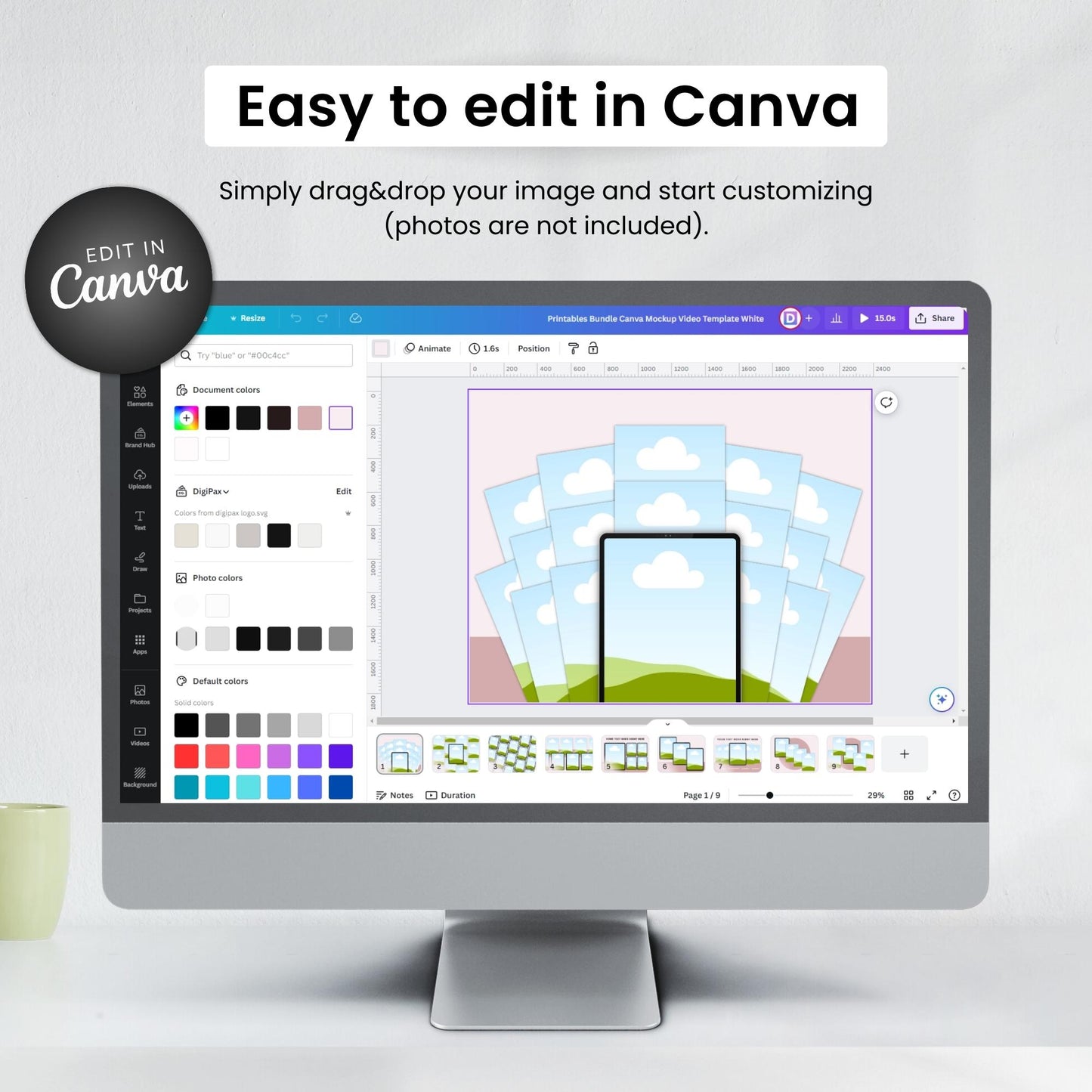 Etsy Printables Bundle Listing Video Template White DigiPax