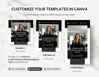 Real Estate Instagram Templates Bundle Luxury Sizes Mockup