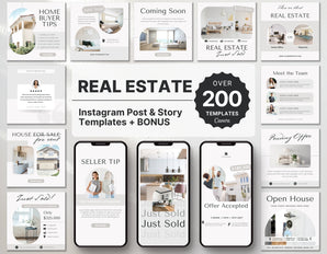 Real Estate Instagram Templates Bundle Aesthetic DigiPax
