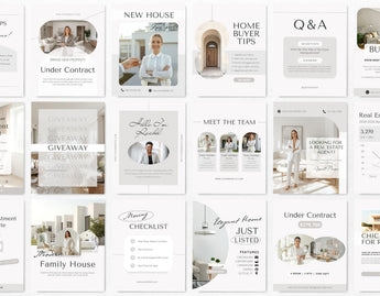 Real Estate Instagram Post Templates Aesthetic Mockup