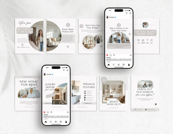 Real Estate Instagram Carousel Templates Aesthetic Mockup