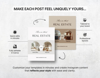 Real Estate Instagram Templates Bundle Aesthetic Color Changes Mockup