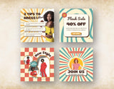 Retro Vibes Instagram Post Templates 4 posts mockup