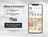 Retro Vibes Instagram Templates Bundle Kit What is included mockup