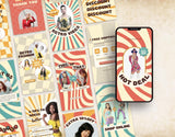 Retro Vibes Instagram Templates Bundle Kit stories mockup