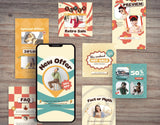 Retro Vibes Instagram Templates Bundle Kit posts and stories mockup