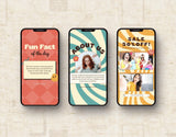 Retro Vibes Instagram Templates Bundle Kit phones stories mockup