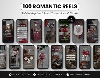 100 Romantic Instagram Reels Templates Bundle Cover