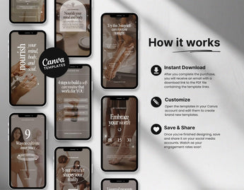 100 Self-Care Instagram Reels Templates Bundle DigiPax