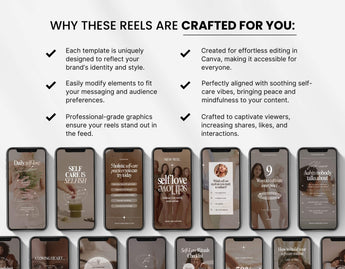 100 Self-Care Instagram Reels Templates Bundle DigiPax