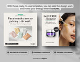 Skincare Static Meta Ad Templates Mockup