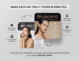 Skincare Static Meta Ad Templates Easy to customize Mockup