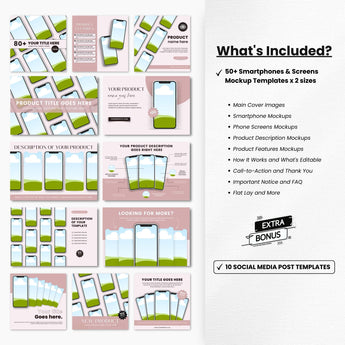 Smartphone Canva Mockups Bundle White Devices DigiPax