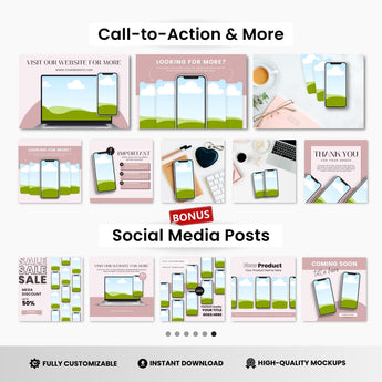 Smartphone Canva Mockups Bundle White Devices DigiPax