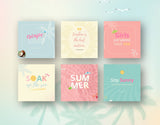 Summer Quotes Instagram Post Templates 6 Posts Mockup